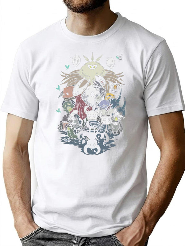 Hollow Knight Silksong Shirt,Gothic Indie Game Tee Premium Heavyweight Cotton T-Shirt - White