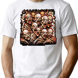 Horde Of The Undead Zombie Apocalypse Art T-Shirt for Men & Women, T-Shirts Graphic Tee - White