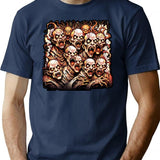 Horde Of The Undead Zombie Apocalypse Art T-Shirt for Men & Women, T-Shirts Graphic Tee - Navy