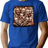 Horde Of The Undead Zombie Apocalypse Art T-Shirt for Men & Women, T-Shirts Graphic Tee - Blue