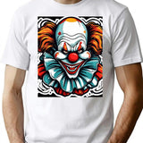 Horror Clown T-Shirt for Men & Women, T-Shirts Graphic Tee - White