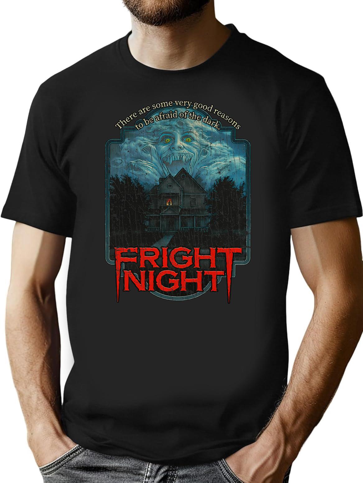 Horror Fan Fright Night 1985 T-Shirt for Men & Women, T-Shirts Graphic Tee - Black