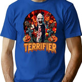 Horror Movie Characters T-Shirt for Men & Women, T-Shirts Graphic Tee - Blue