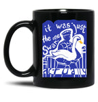 Hot Fuzz Swan Black Coffee Mug, Gift Coffee Mug