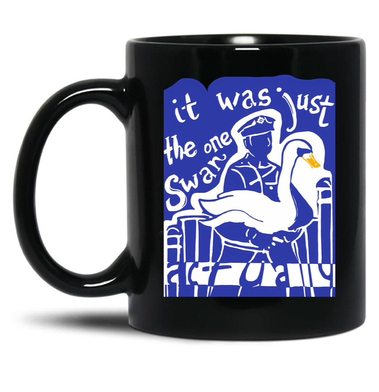 Hot Fuzz Swan Black Coffee Mug, Gift Coffee Mug