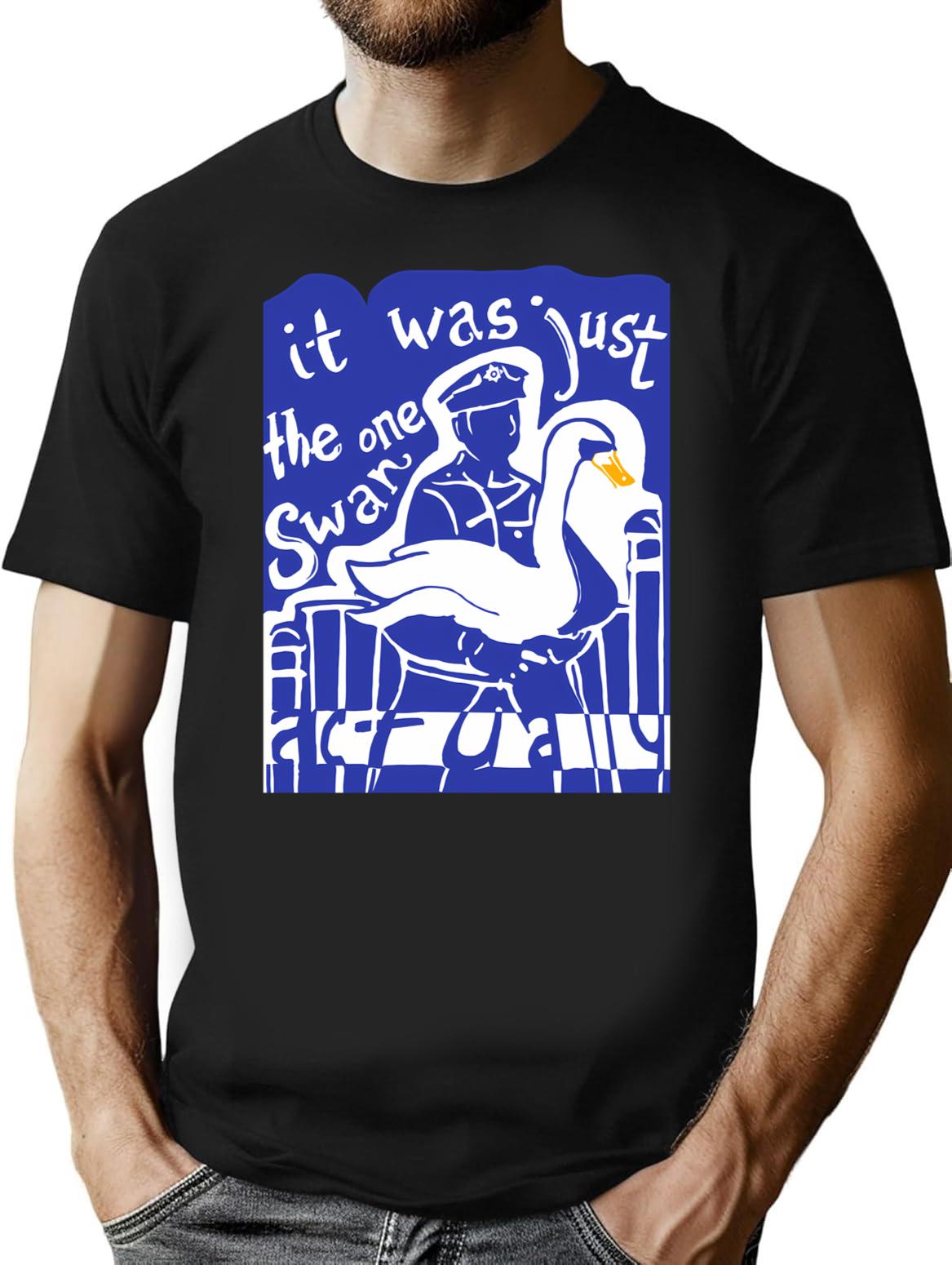 Hot Fuzz Swan Premium Heavyweight Cotton T-Shirt - Black