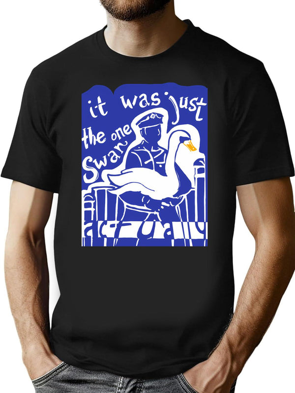 Hot Fuzz Swan Premium Heavyweight Cotton T-Shirt - Black