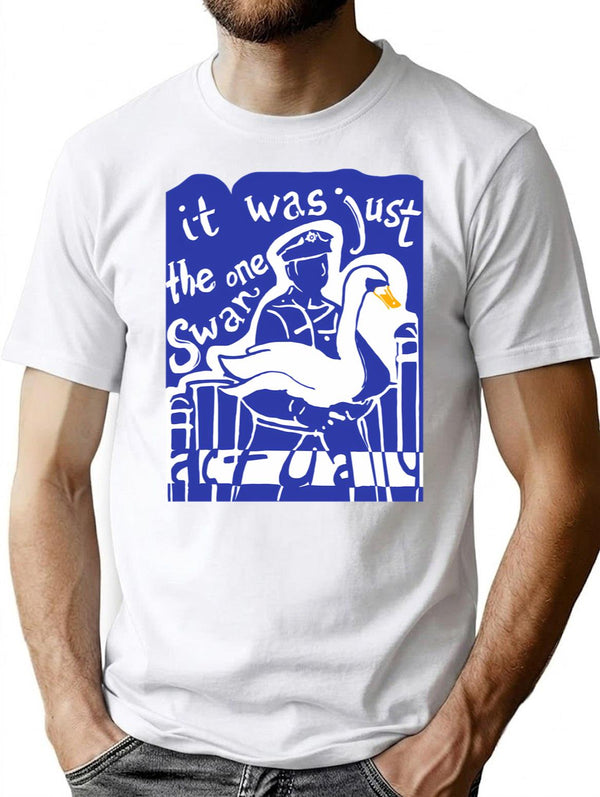 Hot Fuzz Swan Premium Heavyweight Cotton T-Shirt - White