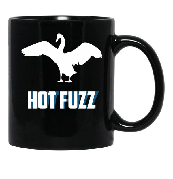 Hott Fuzz Minimal Black Coffee Mug, Gift Coffee Mug - Black