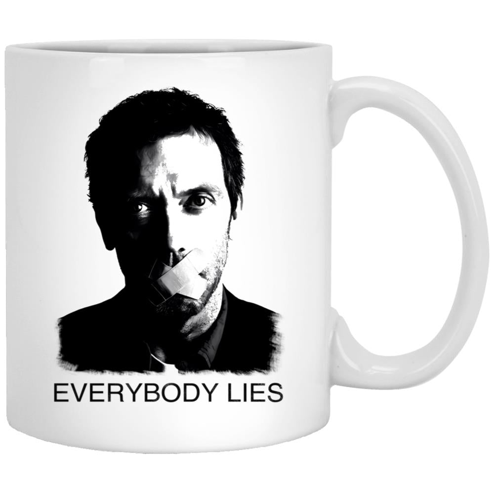 House Everybody Lies White Coffee Mug, Gift Coffee Mug - Black
