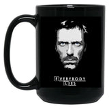 House M.D. - Everybody Lies Ex Black Coffee Mug, Gift Coffee Mug
