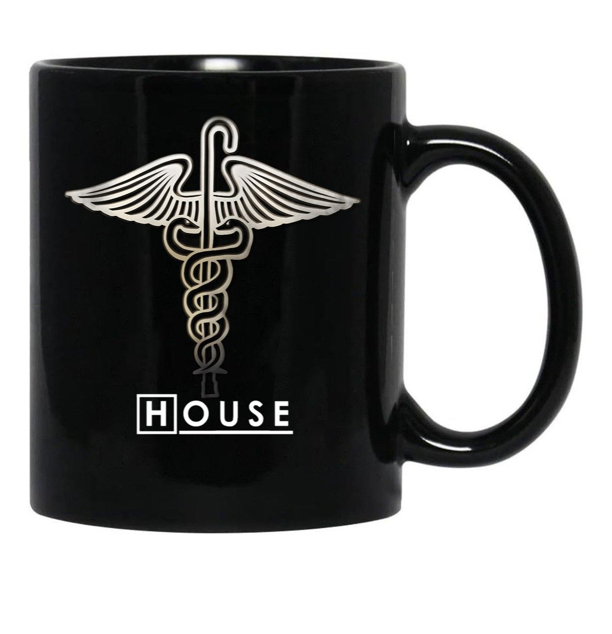 House M.D. - Snakes On A Cane (2) Black Coffee Mug, Gift Coffee Mug - Black
