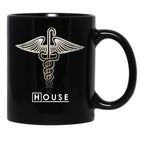 House M.D. - Snakes On A Cane (2) Black Coffee Mug, Gift Coffee Mug - Black