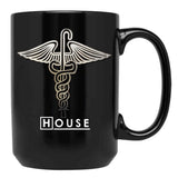 House M.D. - Snakes On A Cane (2) Black Coffee Mug, Gift Coffee Mug