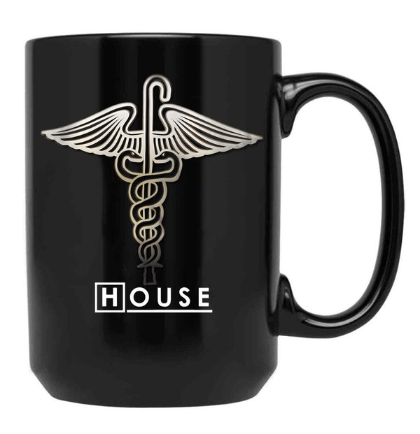 House M.D. - Snakes On A Cane (2) Black Coffee Mug, Gift Coffee Mug