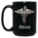 House M.D. - Snakes On A Cane (2) Black Coffee Mug, Gift Coffee Mug