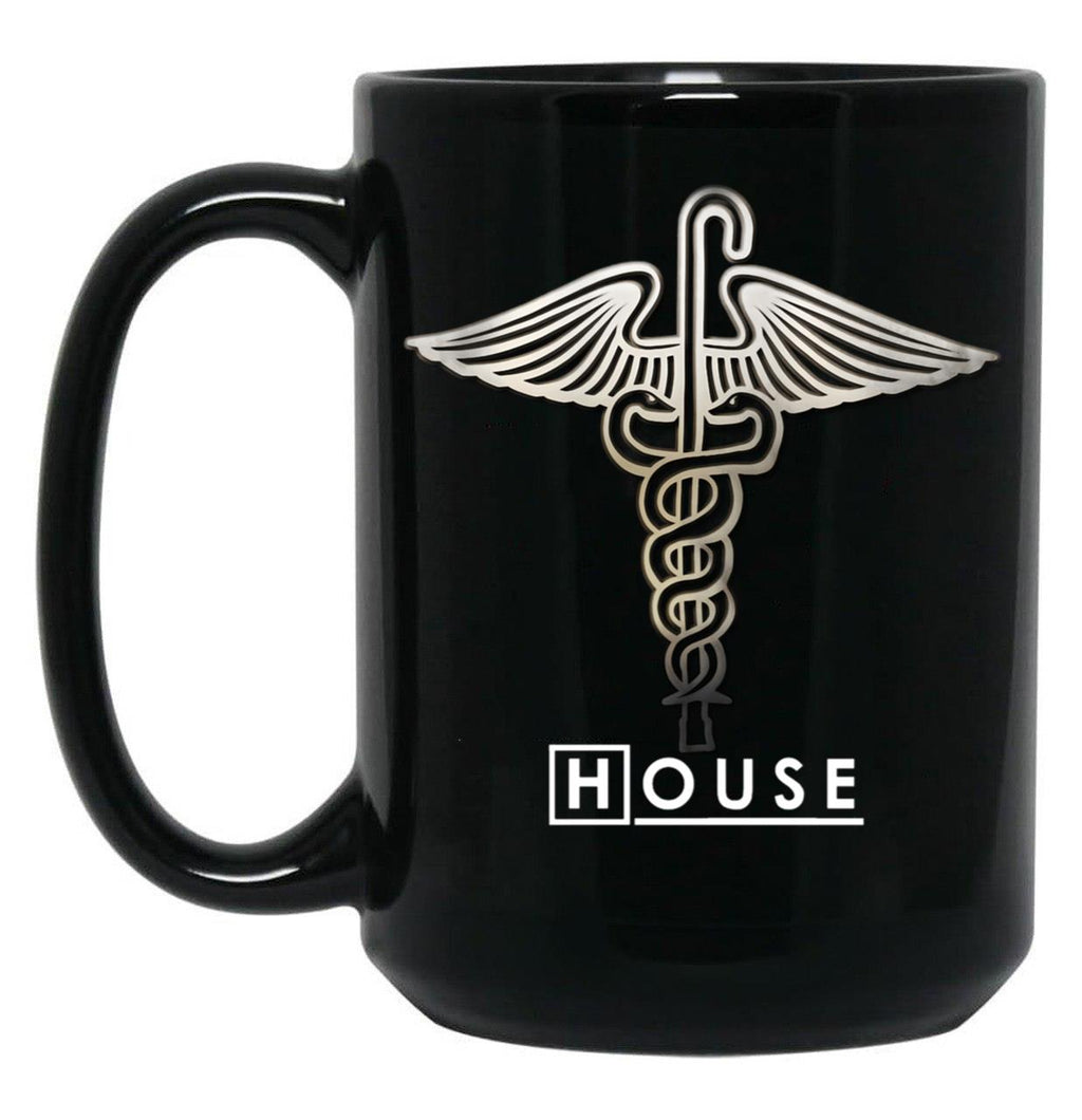 House M.D. - Snakes On A Cane (2) Black Coffee Mug, Gift Coffee Mug
