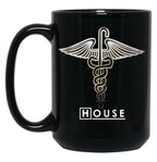 House M.D. - Snakes On A Cane (2) Black Coffee Mug, Gift Coffee Mug