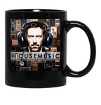 House Music With Dr. House Black Coffee Mug, Gift Coffee Mug - Black