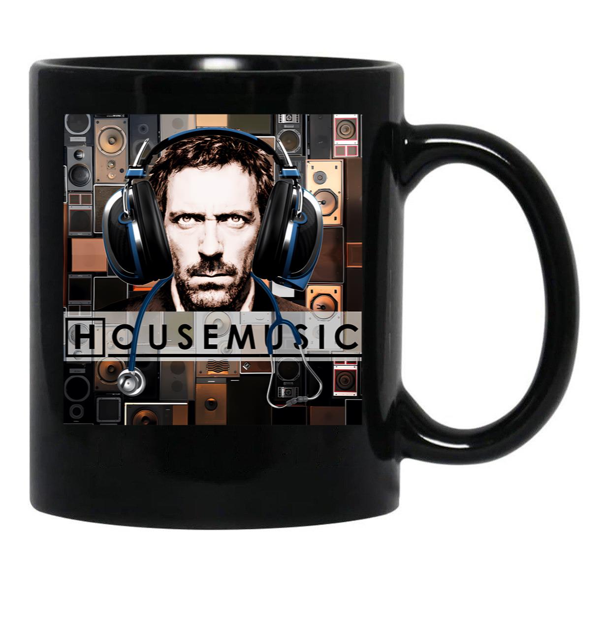 House Music With Dr. House Black Coffee Mug, Gift Coffee Mug - Black