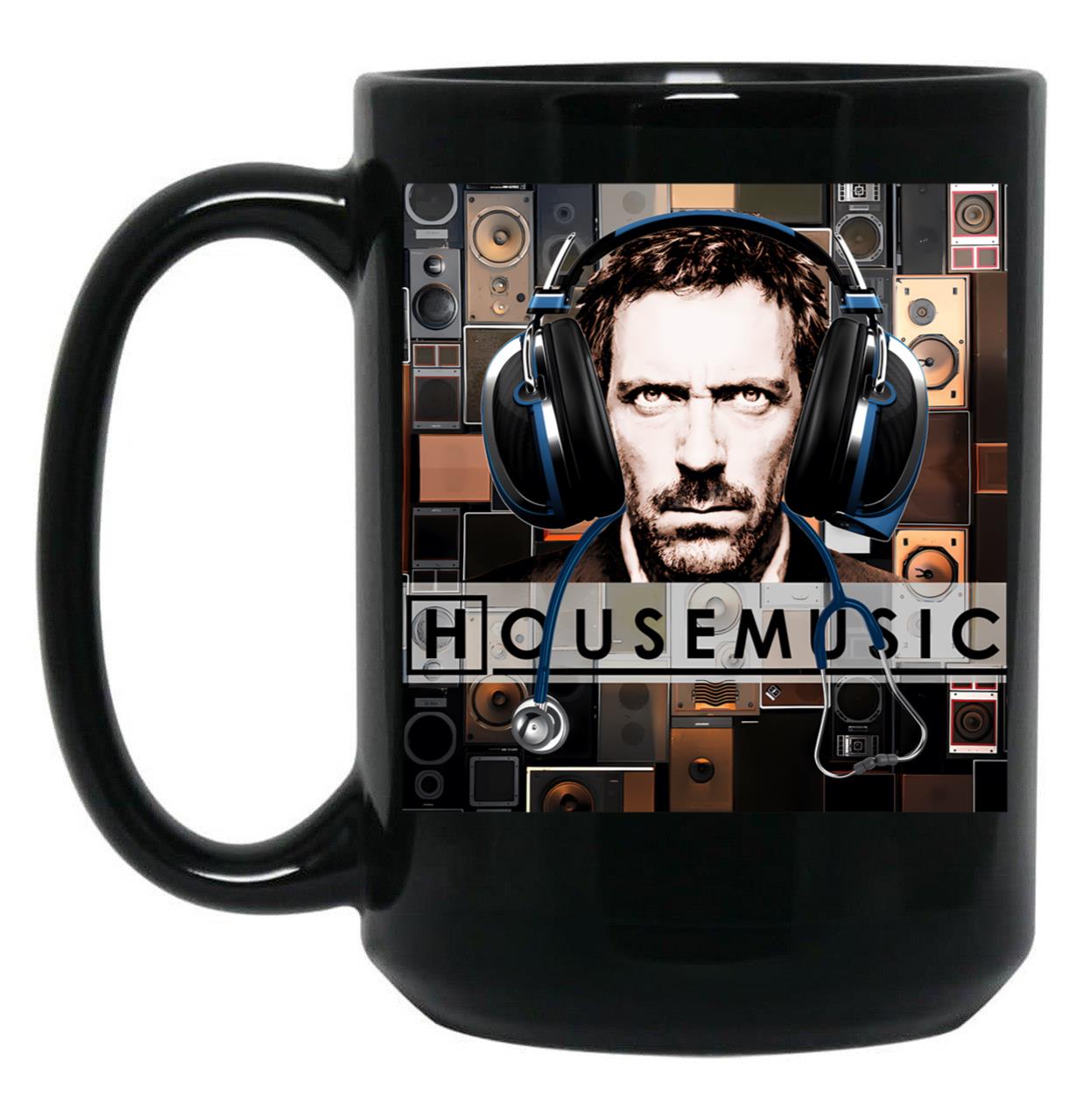 House Music With Dr. House Black Coffee Mug, Gift Coffee Mug