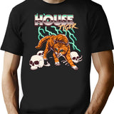 House Tiger T-Shirt for Men & Women, T-Shirts Graphic Tee - Black