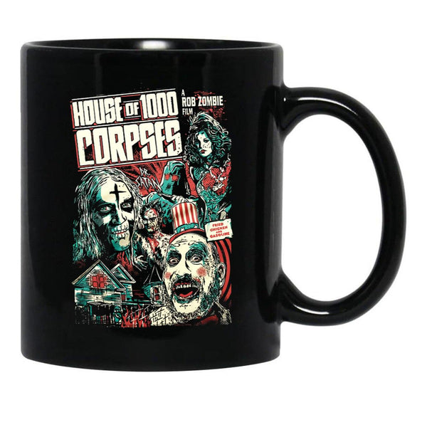 House of 1000 Corpses Fried Chicken and Gasoline Black Coffee Mug, Gift Coffee Mug - Black