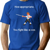 How Appropriate. You Fight Like A Cow. T-Shirt for Men & Women, T-Shirts Graphic Tee - Blue