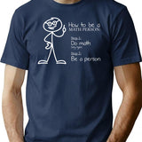 How To Be A Math Person Math Teacher Gifts Ideas T-Shirt for Men & Women, T-Shirts Graphic Tee - Navy