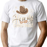 Howdy Western Christmas T-Shirt for Men & Women, T-Shirts Graphic Tee - White