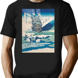 Howl'S Castle And Japanese T-Shirt for Men & Women, T-Shirts Graphic Tee - Black