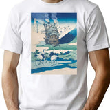 Howl'S Castle And Japanese T-Shirt for Men & Women, T-Shirts Graphic Tee - White