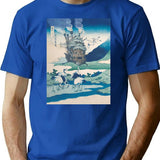 Howl'S Castle And Japanese T-Shirt for Men & Women, T-Shirts Graphic Tee - Blue