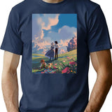Howlx27S Moving Castle Classic T-Shirt for Men & Women, T-Shirts Graphic Tee - Navy