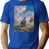 Howlx27S Moving Castle Classic T-Shirt for Men & Women, T-Shirts Graphic Tee - Blue