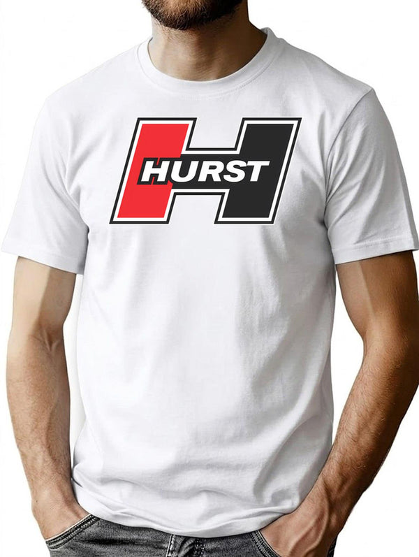 Hurst T-Shirt for Men & Women, T-Shirts Graphic Tee - White