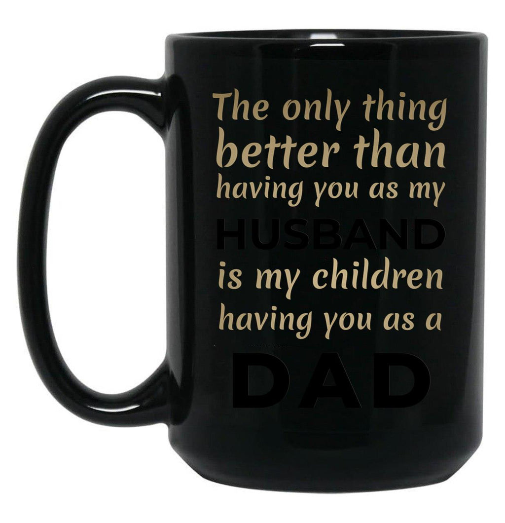 Husband And Dad Black Gift Coffee Mug