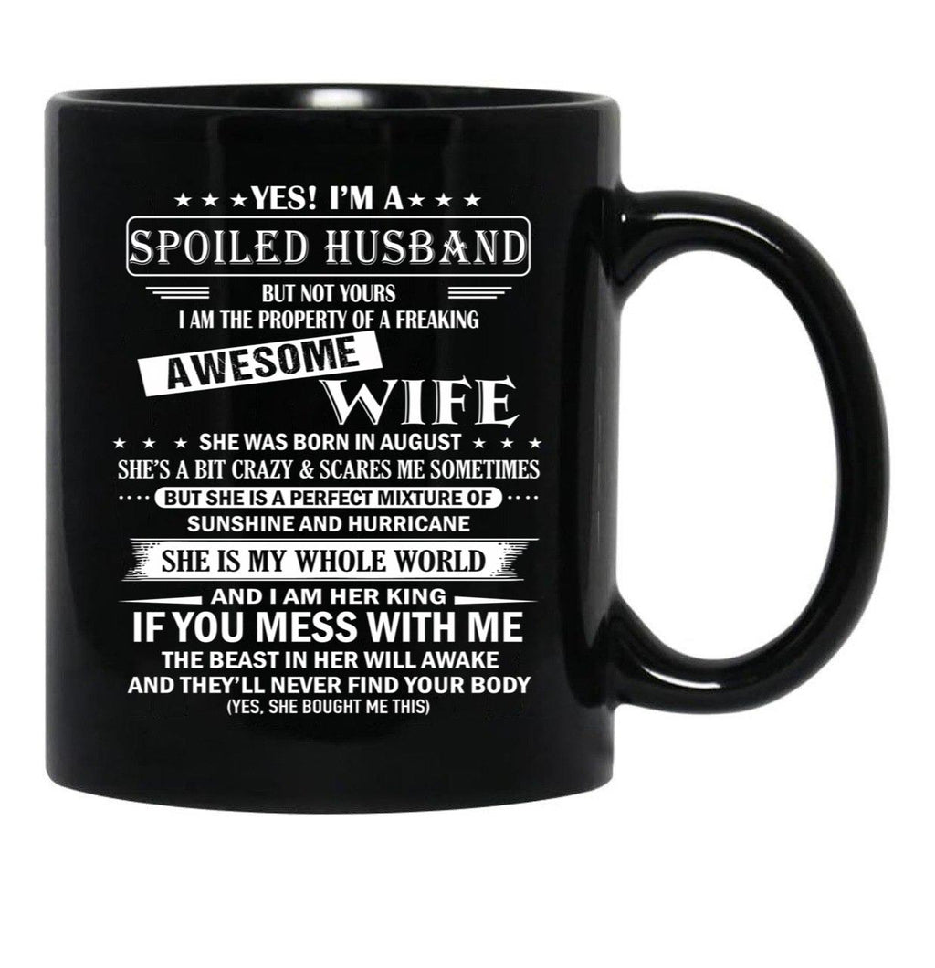 Husband Birthday August Black Gift Coffee Mug - Black