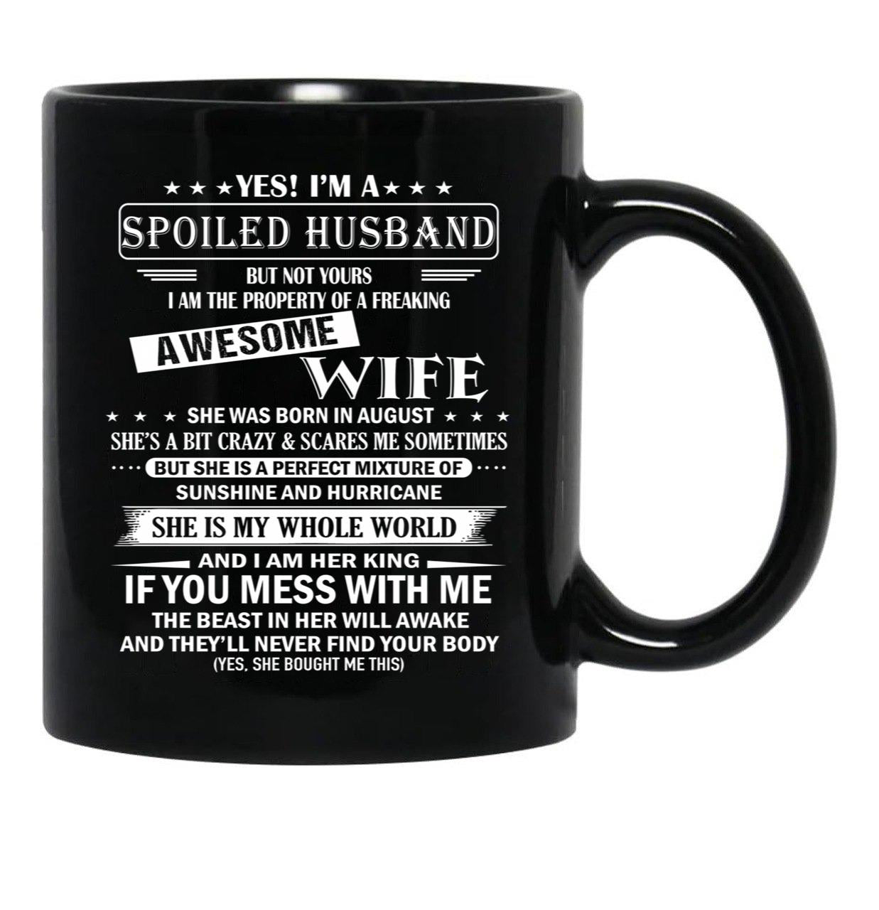 Husband Birthday August Black Gift Coffee Mug - Black