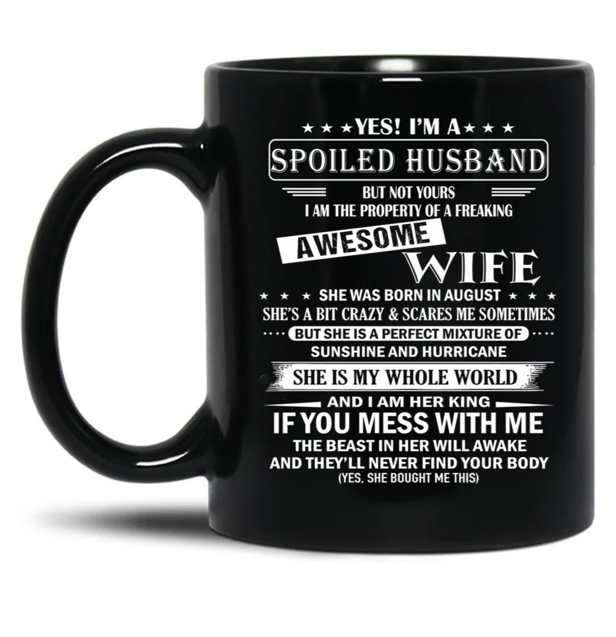 Husband Birthday August Black Gift Coffee Mug