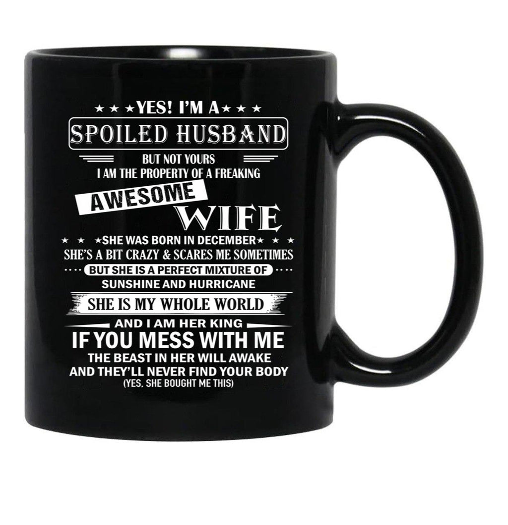Husband Birthday December Black Coffee Mug, Gift Coffee Mug - Black