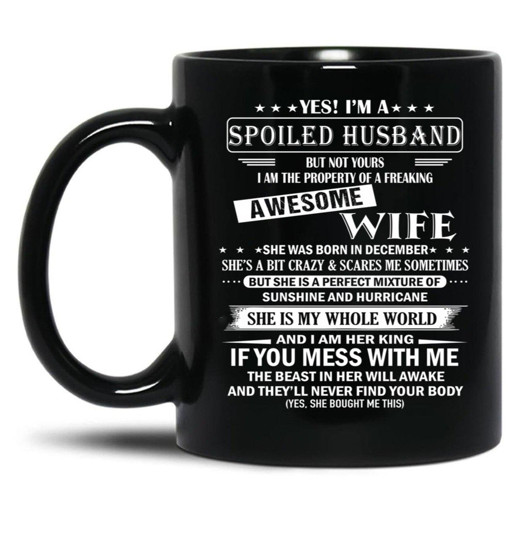 Husband Birthday December Black Gift Coffee Mug