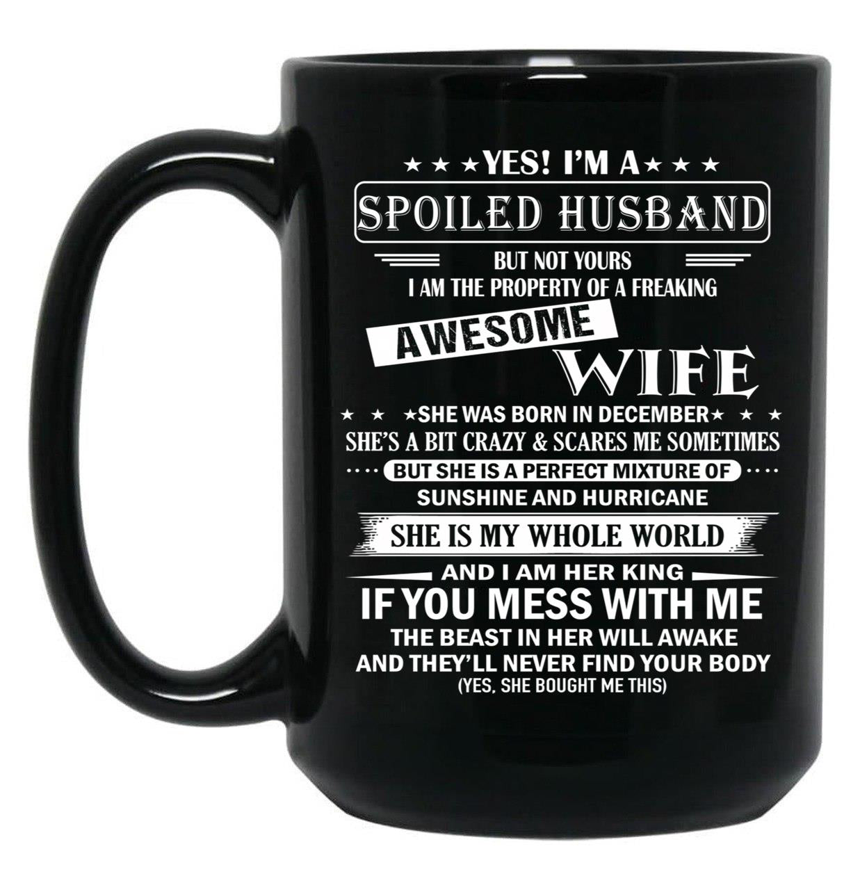Husband Birthday December Black Gift Coffee Mug