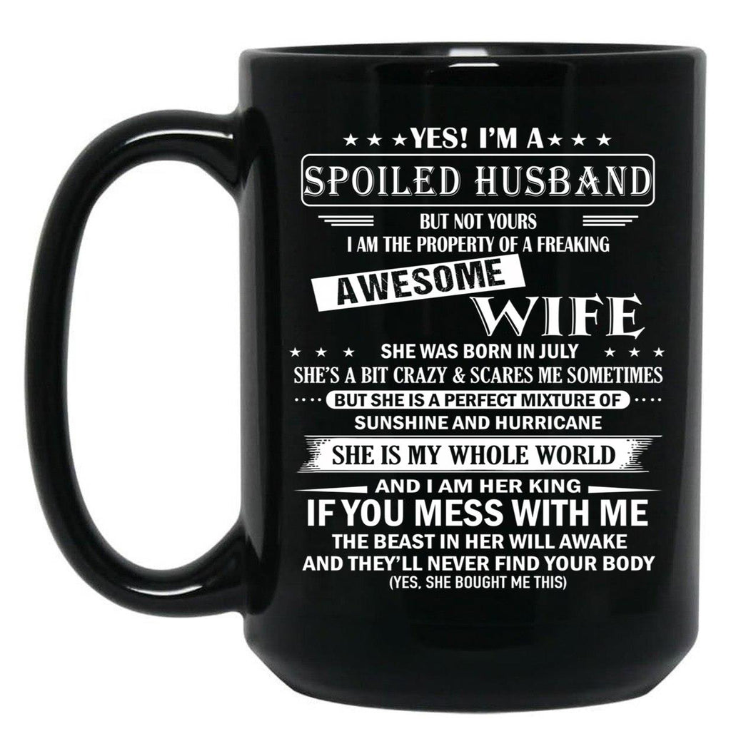 Husband Birthday July Black Coffee Mug, Gift Coffee Mug