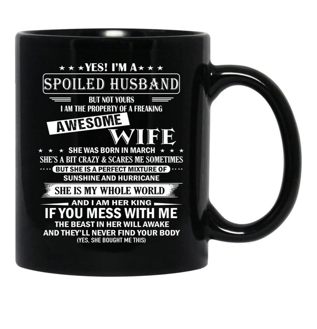 Husband Birthday March Black Coffee Mug, Gift Coffee Mug - Black