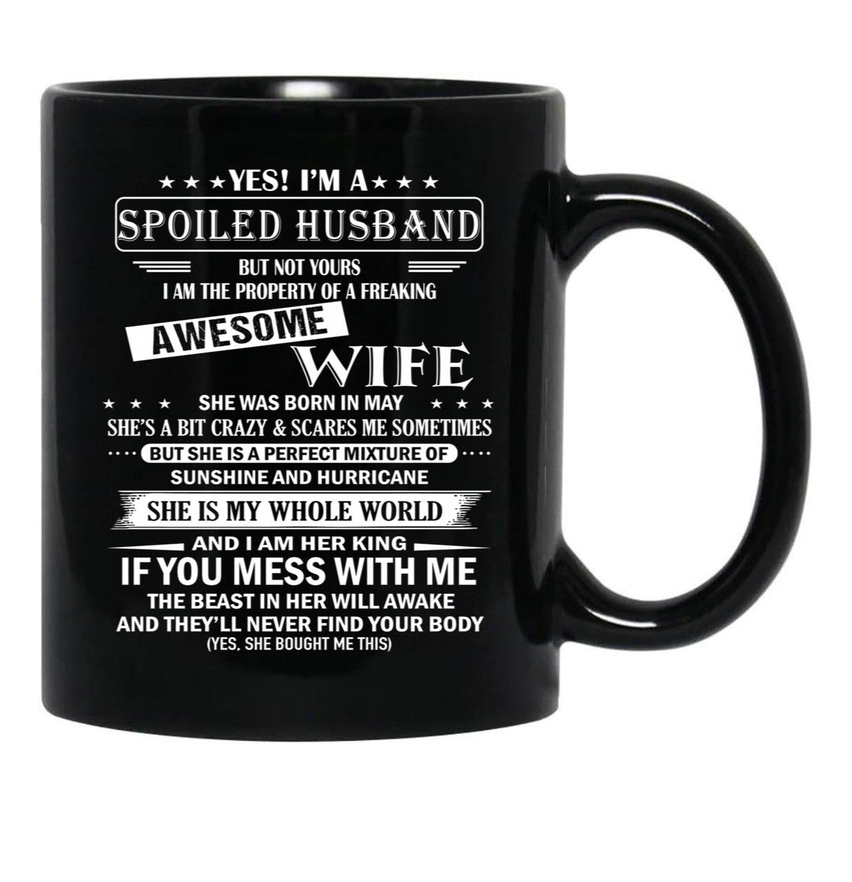 Husband Birthday May Black Coffee Mug, Gift Coffee Mug - Black