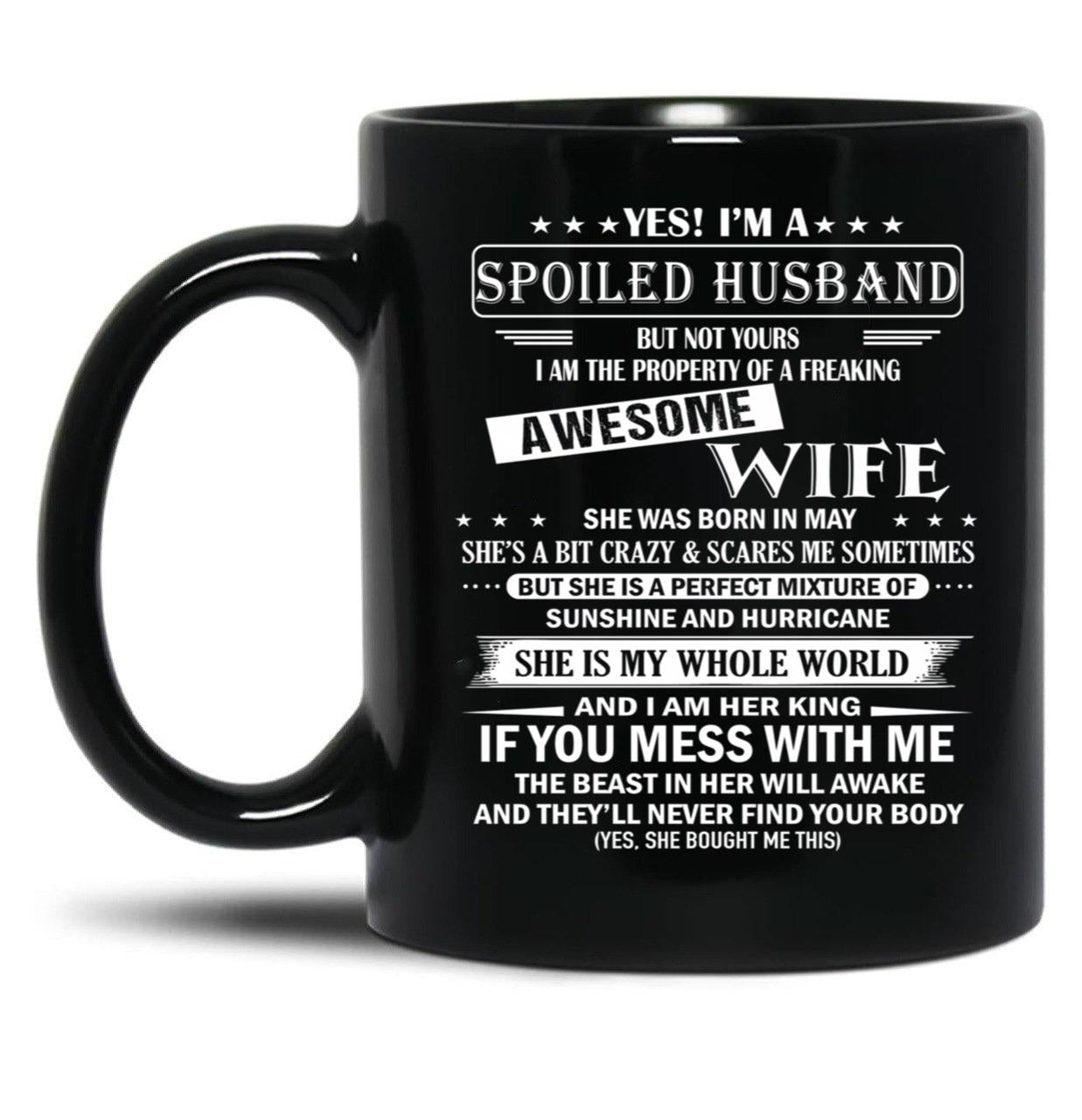 Husband Birthday May Black Coffee Mug, Gift Coffee Mug