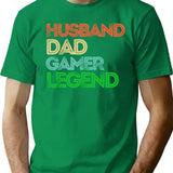 Husband Dad Gamer Legend Gamer Father Gifts T-Shirt for Men & Women, T-Shirts Graphic Tee - Green