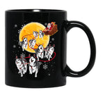 Husky Christmas Black Gift Coffee Mug - Black