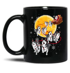 Husky Christmas Black Gift Coffee Mug